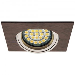 Vetrineinrete® Incasso per faretto orientabile in metallo wengé e acciaio satinato luce illuminazione portafaretto