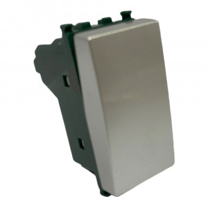 Vetrineinrete® Kit 3 Interruttore unipolare silver compatibile con vimar plana pulsante 1p 16ax 250vac 