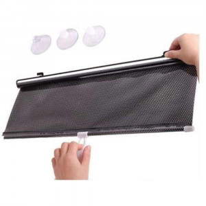 Vetrineinrete® Kit 2 parasole avvolgibile in plastica con ventosa tendina per finestrino auto 40X60 CM 