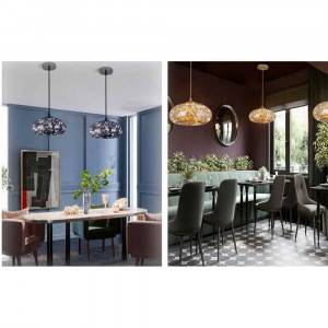 Vetrineinrete® Lampadario a led a sospensione in vetro 10 watt lampada a cupola effetto cielo stellato a luce Fredda 7500k o calda 3000k 