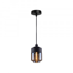Vetrineinrete® Lampadario a sospensione vintage da soffitto attacco E27 effetto ambrato coppa in vetro e alluminio