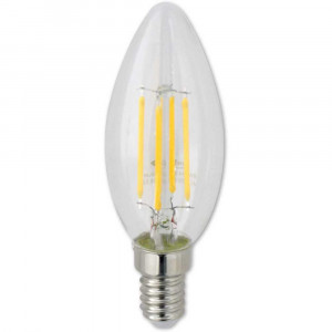 Vetrineinrete® Lampadina led a filamento 4 watt candela E14 luce fredda 6500K 440 lumen 220v