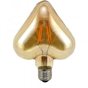 Vetrineinrete® Lampadina led a filamento vintage retro e27 4 watt lampada decorativa ambra cuore 350 lumen 