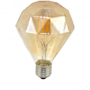 Vetrineinrete® Lampadina led a filamento vintage retro e27 4 watt lampada decorativa ambra diamante 350 lumen