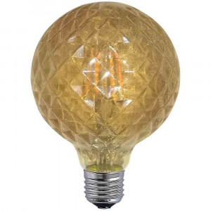 Vetrineinrete® Lampadina led a filamento vintage retro e27 4 watt lampada decorativa ambra sfera 350 lumen 