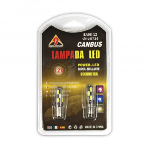 Vetrineinrete® 2 Lampadine 12 led canbus auto no error luci targa fari interni BA9S 5730 12V chip5730