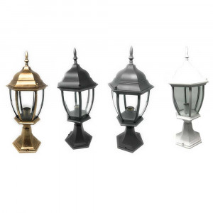 Vetrineinrete® Lampione da giardino da terra lanterna luce per esterno in alluminio e vetro con portalampada E27