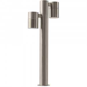 Vetrineinrete® Lampada da giardino in acciaio satinato lampioncino da terra luce per illuminazione esterno 50 cm attacco gu10 impermeabile ip44