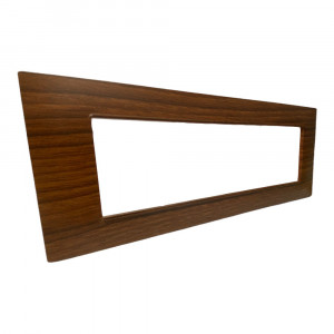 Vetrineinrete® Placchetta per interruttore in metallo a 7 legno scuro cassetta 507 compatibile con vimar plana supporto cover 