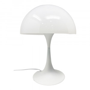 Vetrineinrete® Lume moderno bianco abat jour attacco E27 lampada da tavolo scrivania lumetto 