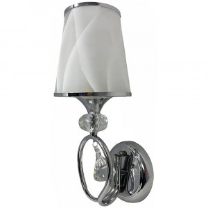 Vetrineinrete® Lampada da comodino a parete lume a muro applique moderno lumetto abat jour con pendoli in vetro  argento