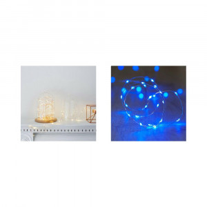 Vetrineinrete® Filo di 10 micro led 10 pezzi stringa 117 cm con cavo metallico flessibile a batteria catena di luci lucine per confettata presepe decorazioni natalizie