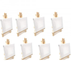 Vetrineinrete® Mini Tela da Pittura con cavalletto in Legno 8 Pezzi segnaposto Decorazione da Tavolo segnatavolo per Matrimoni Eventi Cerimonie 