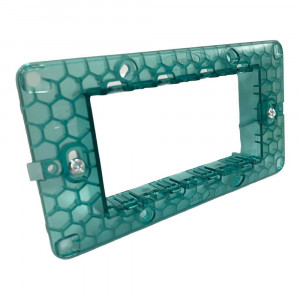 Vetrineinrete® Kit 5 supporti modulo verde per placche 4 posti compatibile con vimar plana cassetta 504 scatola per placchette interruttori 