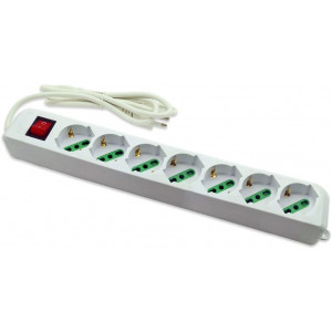 Vetrineinrete® Multipresa schuko ciabatta elettrica a 7 posti polivalenti 10/16A con interruttore on/off 250V max 2500 watt cavo 1,5 m con spina italiana