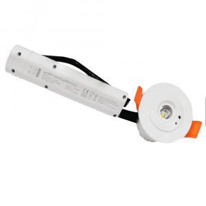 Vetrineinrete® Faretto di emergenza da incasso 3 watt 1 led cob anti black out mini spot luce fredda 6500k 
