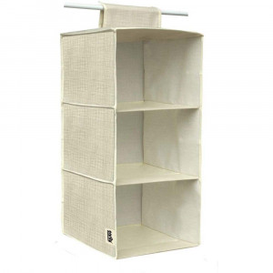 Vetrineinrete® Organizer per armadio con 3 scomparti ripiani in tessuto portaoggetti contenitore pieghevole richiudibile salvaspazio porta oggetti portatile 60x30x30 cm