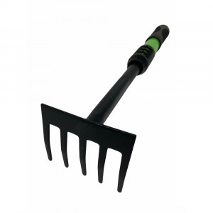 Vetrineinrete® Rastrello da giardino 5 denti 40 cm utensile per giardinaggio in orto aiuola 