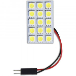 Vetrineinrete® Luci Pannello 15 LED Interno Auto SMD Luce Fredda 6000K Per Interni Auto Tettuccio 3 Watt Alimentazione 12 V Adattatore T10