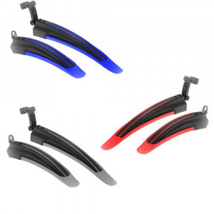 Vetrineinrete® Kit parafango per bici anteriore e posteriore blu o rossa facile da installare bicicletta mountain bike design sportivo 