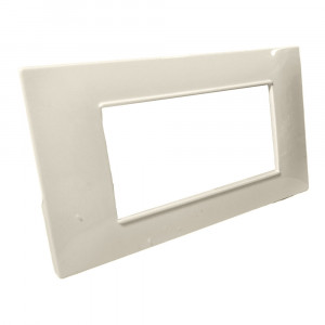 Vetrineinrete® Placchetta per interruttore in metallo a 4 bianco perla cassetta 504 compatibile con vimar plana supporto cover 