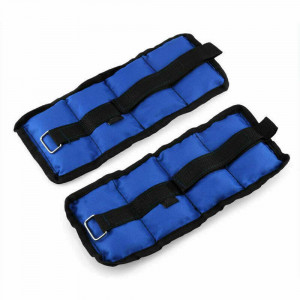 Vetrineinrete® Coppia di pesi in sabbia regolabili per polso e caviglia per allenarsi da  2 kg muscoli gambe e braccia fitness palestra sport