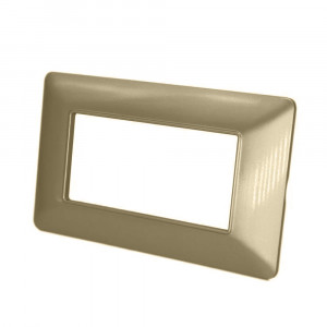 Vetrineinrete® Placchetta per interruttore a 4 posti oro satinato cassetta 504 compatibile con btcino matix supporto cover 