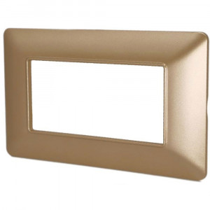 Vetrineinrete® Placchetta per interruttore a 4 posti sabbia cassetta 504 compatibile con btcino matix supporto cover 