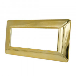 Vetrineinrete® Placchetta per interruttore a 7 posti oro lucido cassetta 507 compatibile con btcino matix supporto cover 