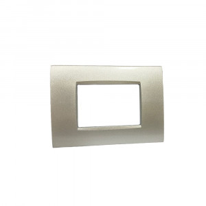 Vetrineinrete® Placchetta per interruttore in metallo a 3 posti silver cassetta 503 compatibile con living air supporto cover 