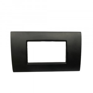  Vetrineinrete® Placchetta per interruttore in metallo a 4 posti nero cassetta 504 compatibile con living air supporto cover 