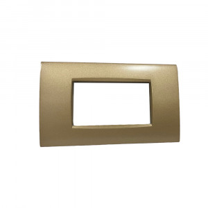 Vetrineinrete® Placchetta per interruttore in metallo a 4 posti champagne cassetta 504 compatibile con living air supporto cover 