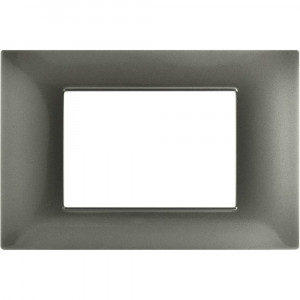 Vetrineinrete® Placchetta per interruttore in metallo a 3 posti grigio scuro cassetta 503 compatibile con vimar plana supporto cover 