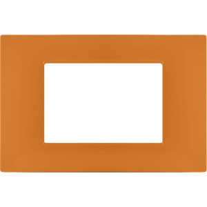Vetrineinrete® Placchetta per interruttore in metallo a 3 posti arancio cassetta 503 compatibile con vimar plana supporto cover 