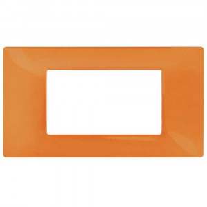 Vetrineinrete® Placchetta per interruttore in metallo a 4 posti arancio cassetta 504 compatibile con vimar plana supporto cover 