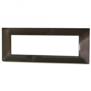 Vetrineinrete® Placchetta per interruttore in metallo a 7 posti testa di moro cassetta 507 compatibile con vimar plana supporto cover 