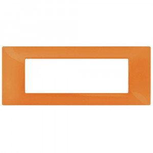 Vetrineinrete® Placchetta per interruttore in metallo a 7 posti arancio cassetta 507 compatibile con vimar plana supporto cover 