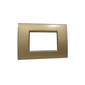  Vetrineinrete® Placchetta per interruttore in metallo a 3 posti champagne cassetta 503 compatibile con living air supporto cover 
