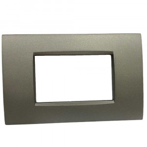 Vetrineinrete® Placchetta per interruttore in metallo a 4 posti grigio antracite cassetta 504 compatibile con living air supporto cover 