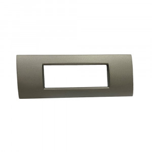 Vetrineinrete® Placchetta per interruttore in metallo a 7 posti grigio antracite cassetta 507 compatibile con living air supporto cover 
