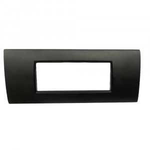 Vetrineinrete® Placchetta per interruttore in metallo a 7 posti nero cassetta 507 compatibile con living air supporto cover 