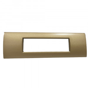 Vetrineinrete® Placchetta per interruttore in metallo a 7 posti champagne cassetta 507 compatibile con living air supporto cover 