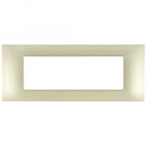 Vetrineinrete® Placchetta per interruttore in metallo a 7 posti champagne cassetta 507 compatibile con vimar plana supporto cover 