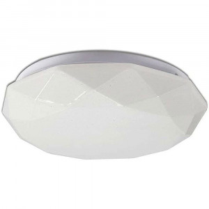 Vetrineinrete® Plafoniera da soffitto moderna 36 watt bianca con scocca lavorata e punti trasparenti luce naturale 4000k 