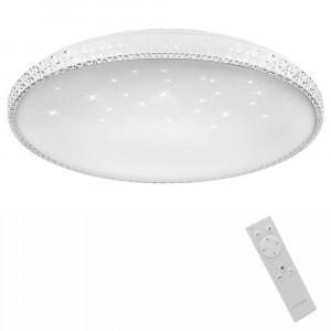 Vetrineinrete® Plafoniera moderna dimmerabile a led 60 watt lampada da soffitto con cristalli in acrilico a tripla colorazione di luce fredda naturale e calda 