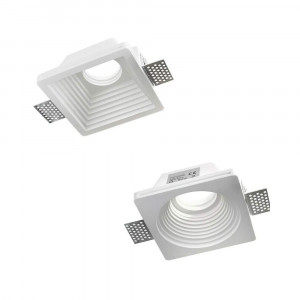 Vetrineinrete® Portafaretto da incasso in gesso a scomparsa portalampada supporto per faretti