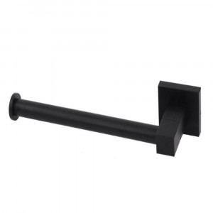 Vetrineinrete® Porta rotolo per carta igienica da muro in acciaio nero fissaggio con viti o senza viti arredo bagno