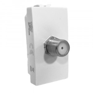 Vetrineinrete® Presa tv a vite satellitare compatibile con vimar plana prese da incasso per moduli bianco 