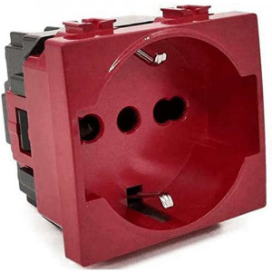 Vetrineinrete® Presa schuko rossa 16A compatibile con Living Light International Air prese spina 2P gruppo di continuità ups cassetta 503