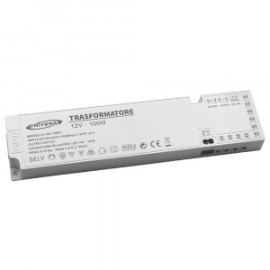 Vetrineinrete® Alimentatore trasformatore slim da 230v a 12v 100 watt per strip led sensori luci 6 uscite 3 ingressi